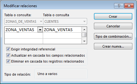 Crear relaciones en access