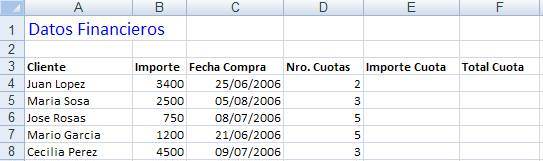 Ejercicio práctico de Excel 3