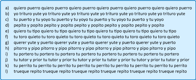Ejercicios de frases con la fila superior para aprender a escribir con los diez dedos