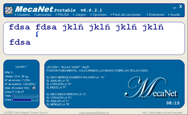 Aprender a escribir con los diez dedos - MECANET