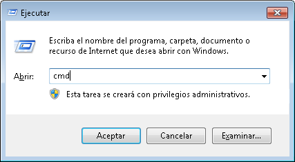 Ejecutar tecla windows+R
