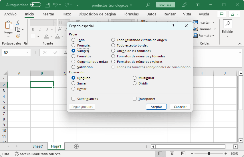 Pegado especial opciones avanzadas(paso a paso)