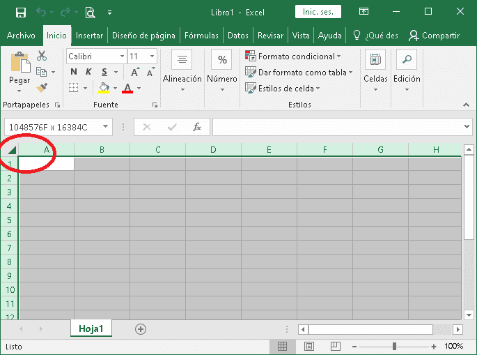 Cuantas filas y columnas tiene excl