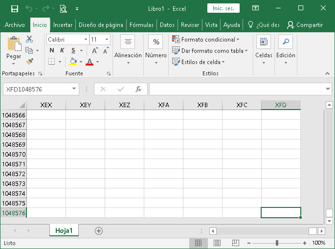 Ir a la última celda de excel