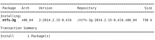 Montar un USB NTFS en Linux Red Hat 6