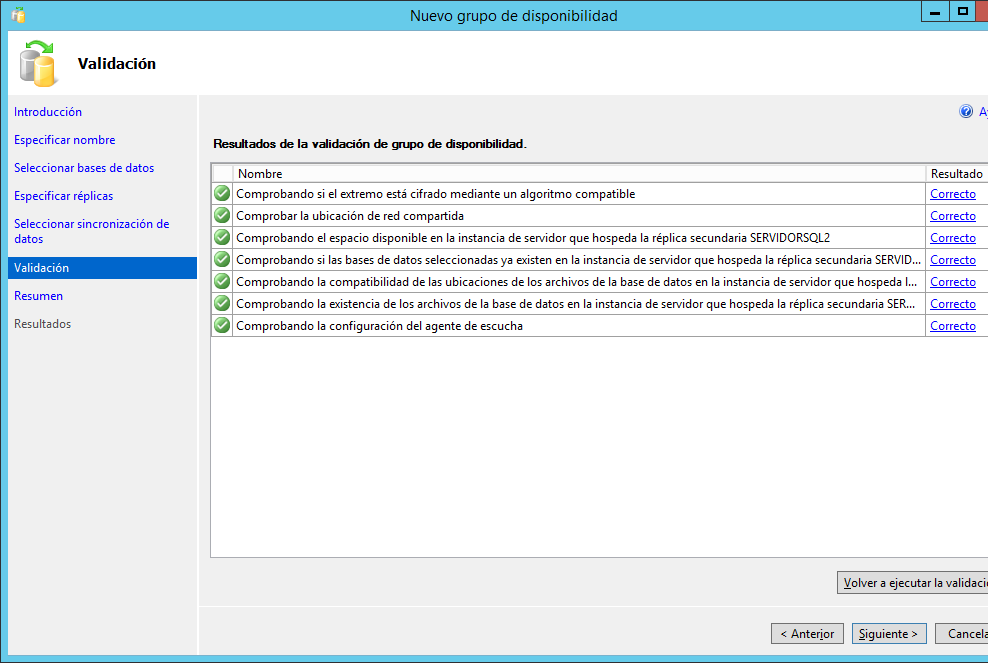 Validación del grupo de disponibilidad AlwaysOn SQL Server