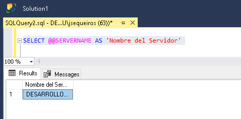 Verificar el nombre del servidor SQL Server