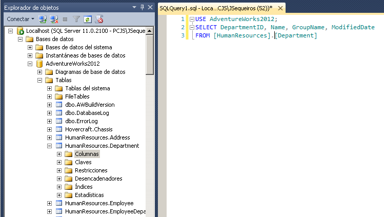 Escribir una sentencia SELECT en SQL Server