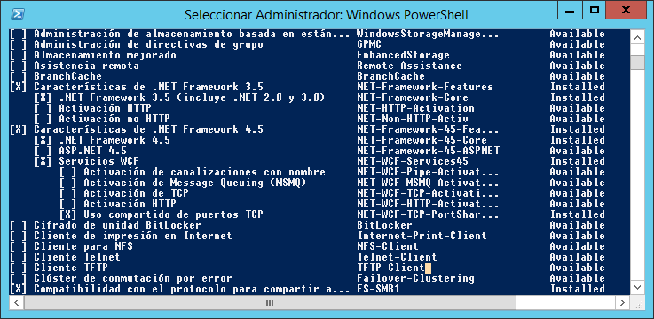 Comprobar la instalción de .NET Framework 3.5