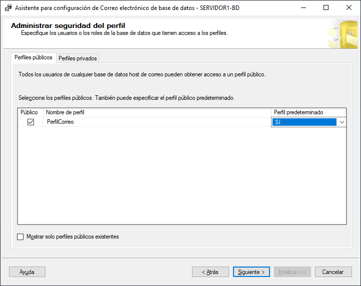 Administrar seguridad del perfil