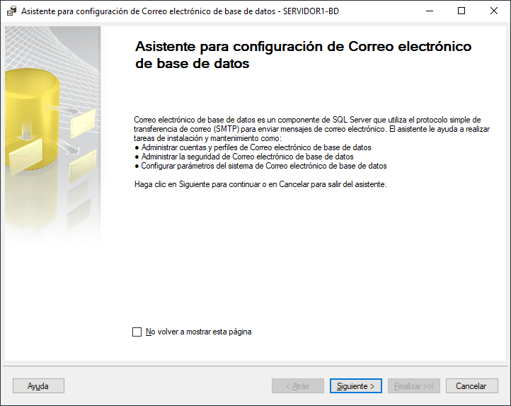 Asistente de configuración de correo electronico