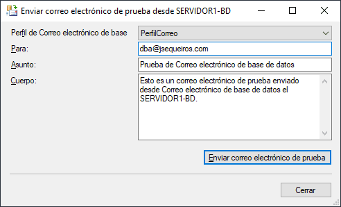 Enviar correo electrónico de prueba 