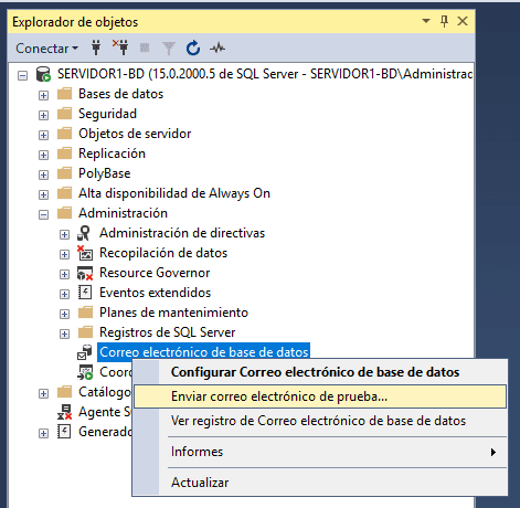 Enviar un correo electrónico de prueba