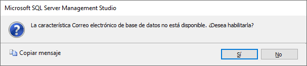 Habilitar&nbsp;&nbsp;la característica de Correo electrónico de base de datos