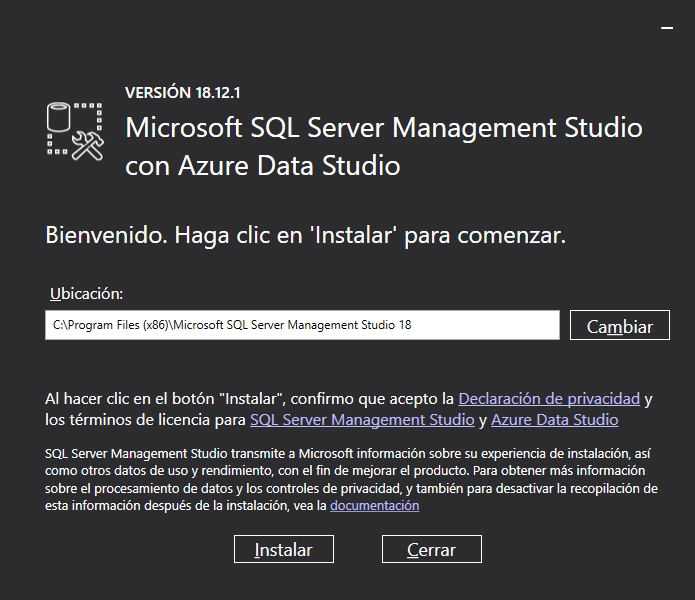 Instalar SSMS