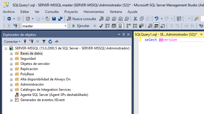 Ventana de instalación de SSMS