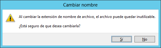 Cambiar extensión de archivo windows