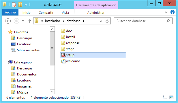 Archivo instalador de Oracle 11g