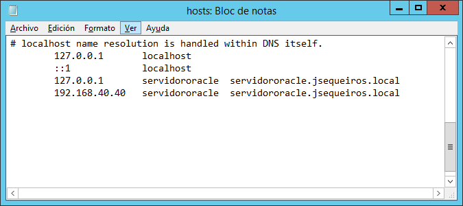 Configurar nombre de host en windows