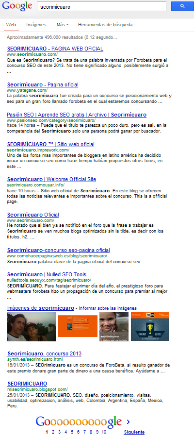 Seorimícuaro, resultados del Concurso SEO de Forobeta Seorimícuaro
